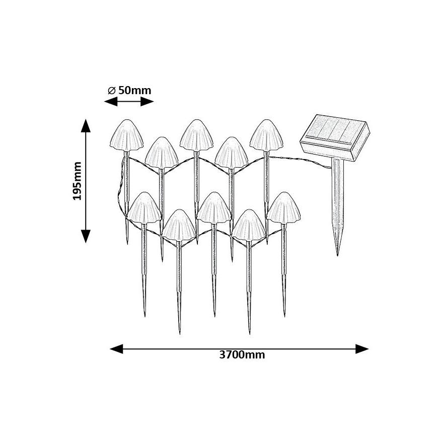Rabalux - LED Saules enerģijas lampa 10xLED/0,2W/1,2V IP44