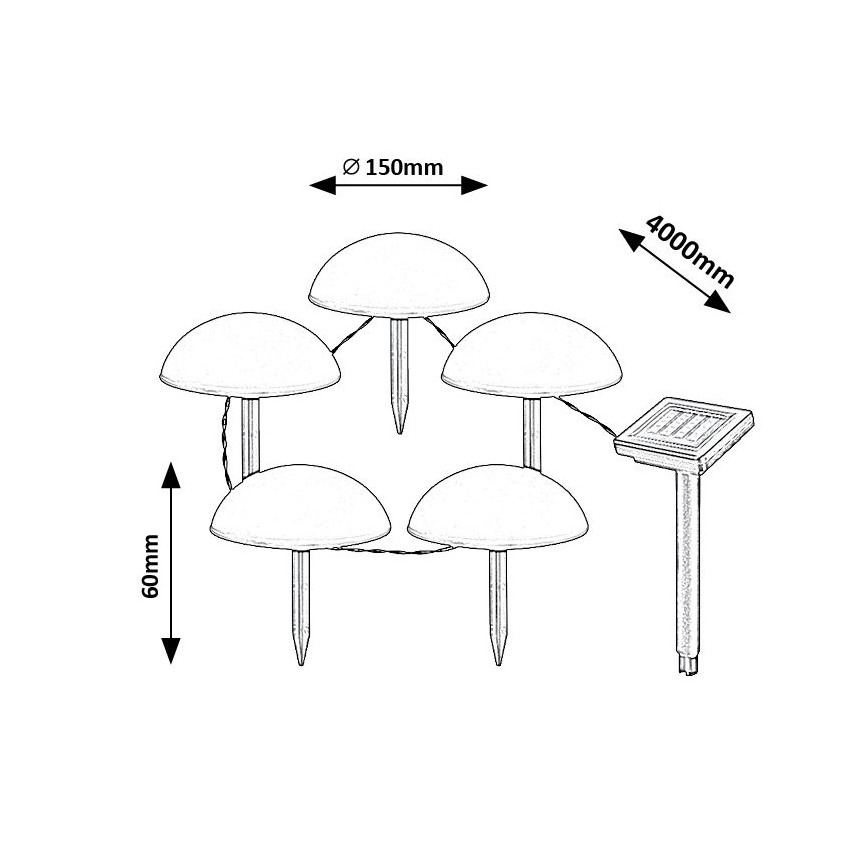 Rabalux - LED Saules enerģijas lampa 5xLED/0,2W/1,2V IP44