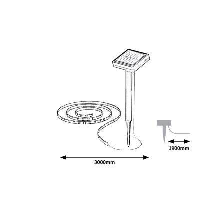 Rabalux - LED Saules enerģijas josla LED/0,26W/3,2V 4,9m IP44