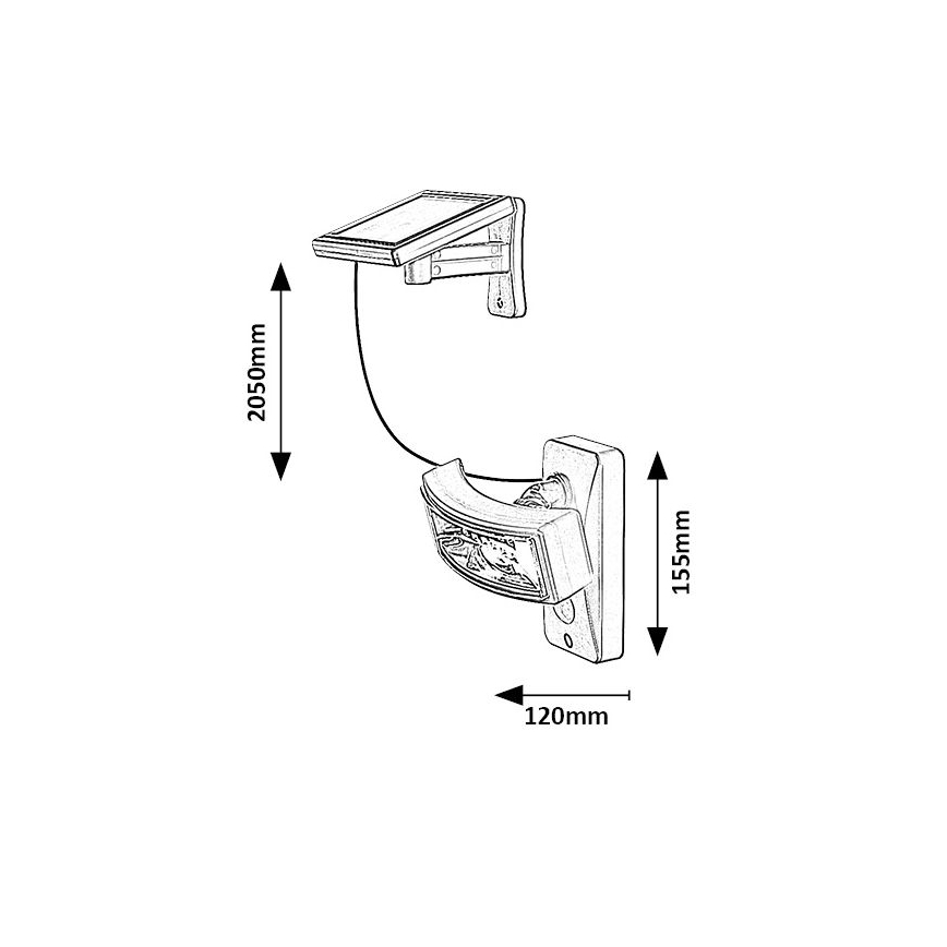 Rabalux - LED Saules enerģijas lampa ar sensoru LED/2,4W/3,7V IP44