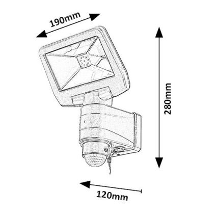 Rabalux - LED Saules enerģijas prožektors ar sensoru LED/5W/3,7V IP44