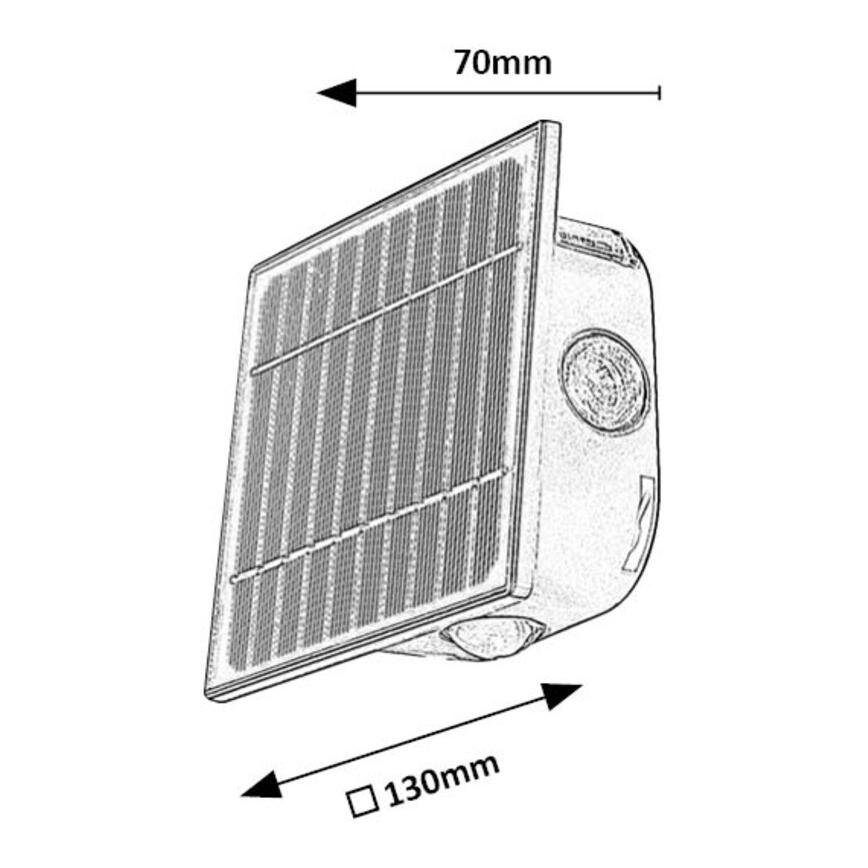 Rabalux - LED Aptumšojama saules enerģijas sienas lampa LED/0,5W/3,7V 3000K/6000K IP54