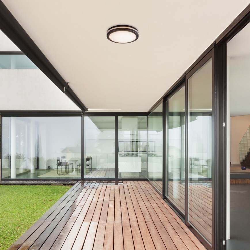 Rabalux - LED griestu lampa vannas istabai LED/28W/230V 3000/4000/6500K IP54 melna Ø 30 cm