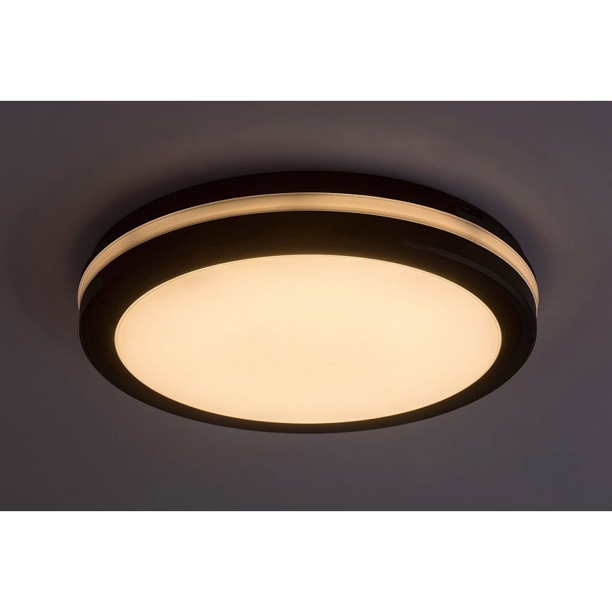 Rabalux - LED griestu lampa vannas istabai LED/28W/230V 3000/4000/6500K IP54 melna Ø 30 cm