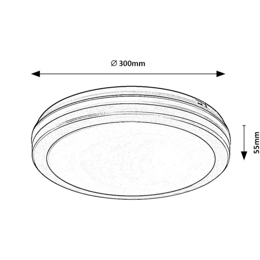 Rabalux - LED griestu lampa vannas istabai LED/28W/230V 3000/4000/6500K IP54 melna Ø 30 cm