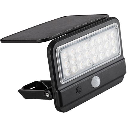 Rabalux - LED Saules enerģijas sienas lampa ar sensoru LED/7W/3,7V IP54 melna