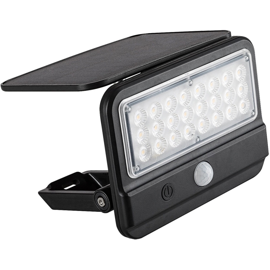 Rabalux - LED Saules enerģijas sienas lampa ar sensoru LED/7W/3,7V IP54 melna 3000 mAh
