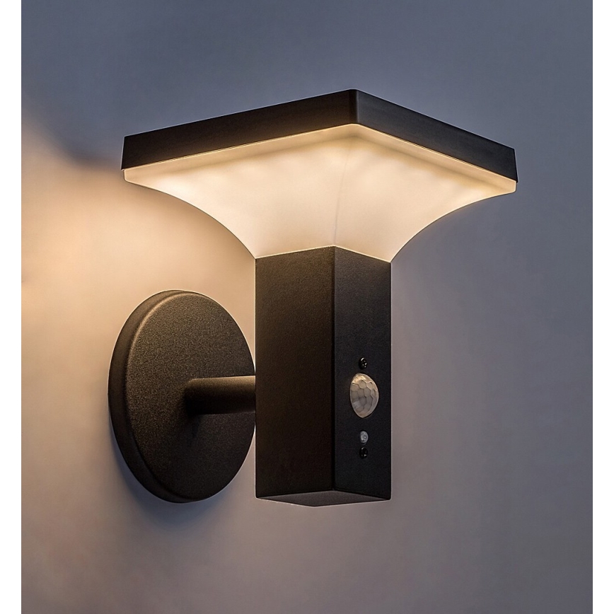 Rabalux - LED Saules enerģijas sienas lampa ar sensoru LED/4W/230V IP44 melna