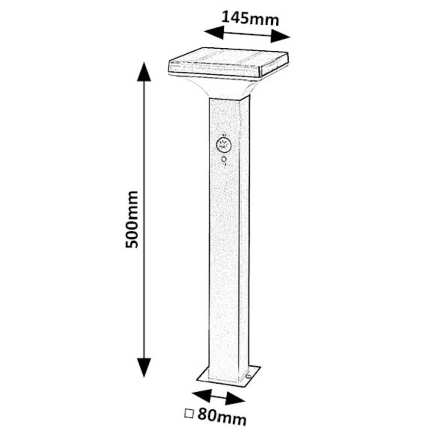 Rabalux - LED Saules lampa ar sensoru LED/4W/3,7V IP44 melna 2200 mAh