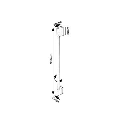 Rabalux - LED āra sienas gaismeklis LED/8W/230V IP54 90 cm melns