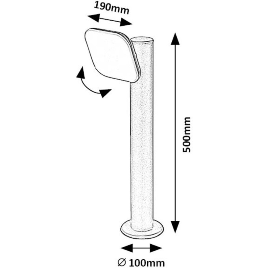 Rabalux - LED Āra elastīga lampa LED/12W/230V IP44 50 cm melna