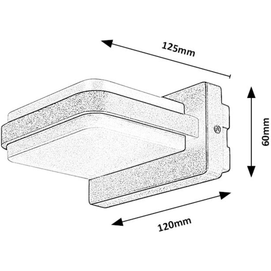 Rabalux - LED Āra sienas lampa LED/12W/230V IP44 melna