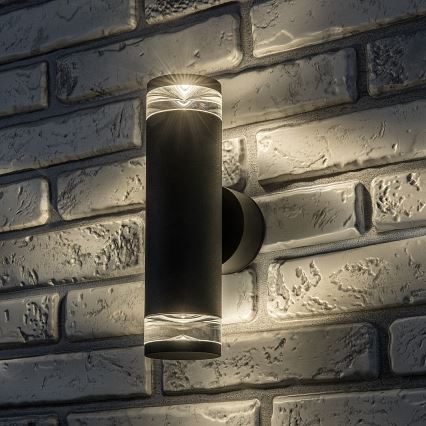 Rabalux - Āra sienas gaismeklis 2xGU10/10W/230V IP54 antracīts