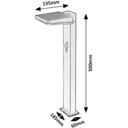 Rabalux - LED Aptumšojama saules enerģijas āra lampa ar sensoru LED/4,4W/3,7V IP54 antracīta