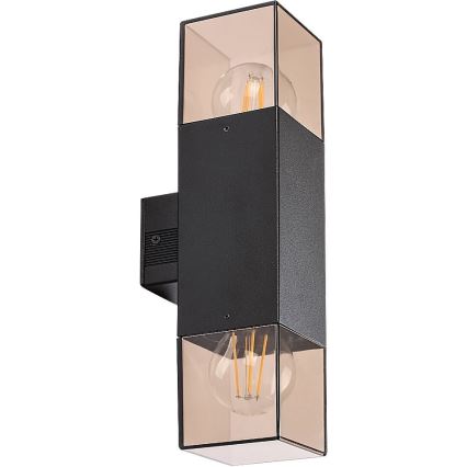 Rabalux - Āra sienas lampa 2xE27/60W/230V IP54 melna