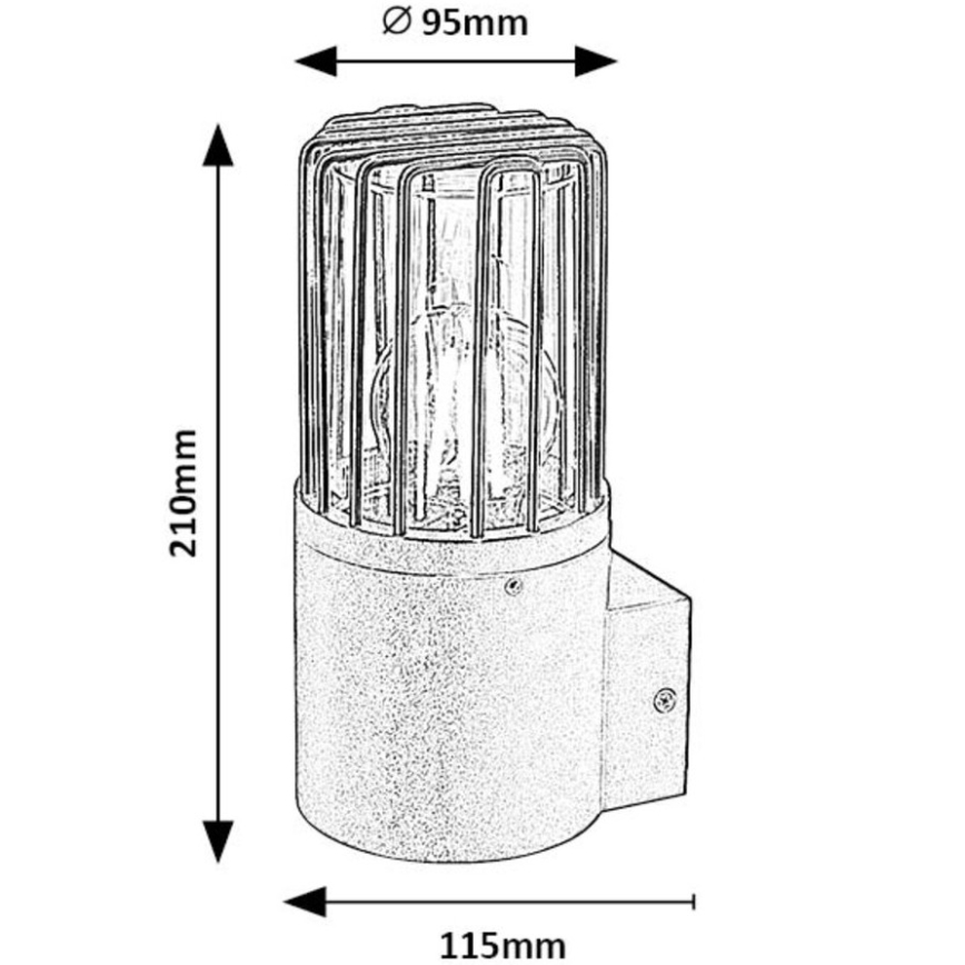 Rabalux - Āra sienas lampa 1xE27/60W/230V IP54 melna