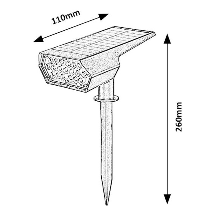 Rabalux - LED Saules enerģijas lampa LED/0,5W/3,7V IP65 melna