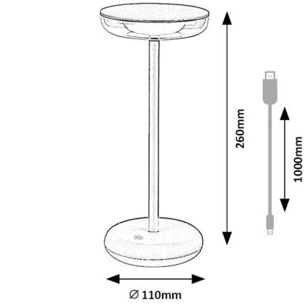 Rabalux - LED Aptumšojama uzlādējama āra lampa LED/6W/5V IP44 1800 mAh brūna