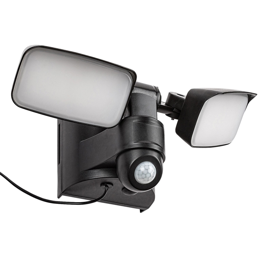 Rabalux - LED Saules enerģijas elastīga sienas lampa ar sensoru un ārējo paneli 2xLED/5W/3,7V IP54 melna