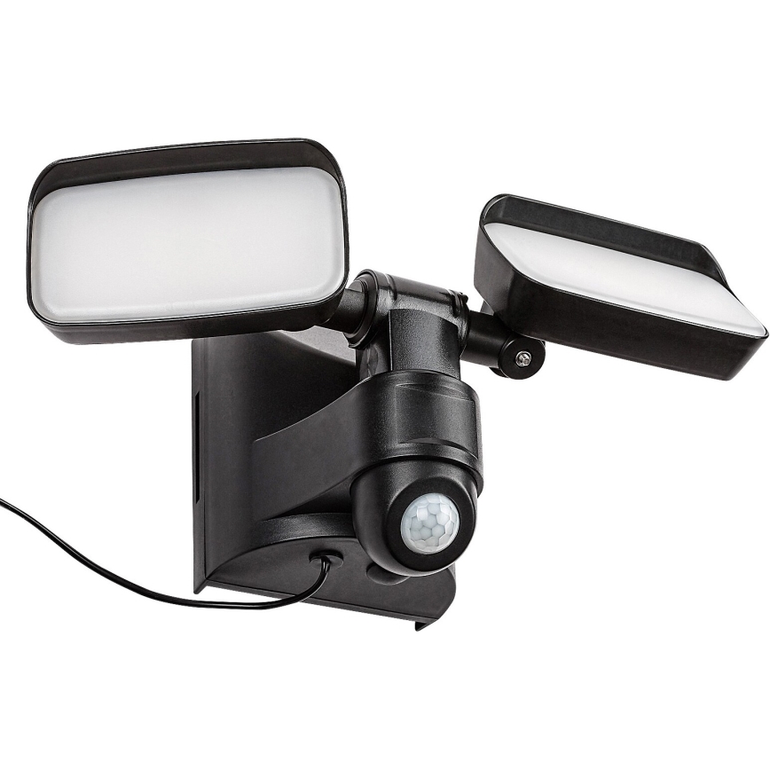 Rabalux - LED Saules enerģijas elastīga sienas lampa ar sensoru un ārējo paneli 2xLED/5W/3,7V IP54 melna