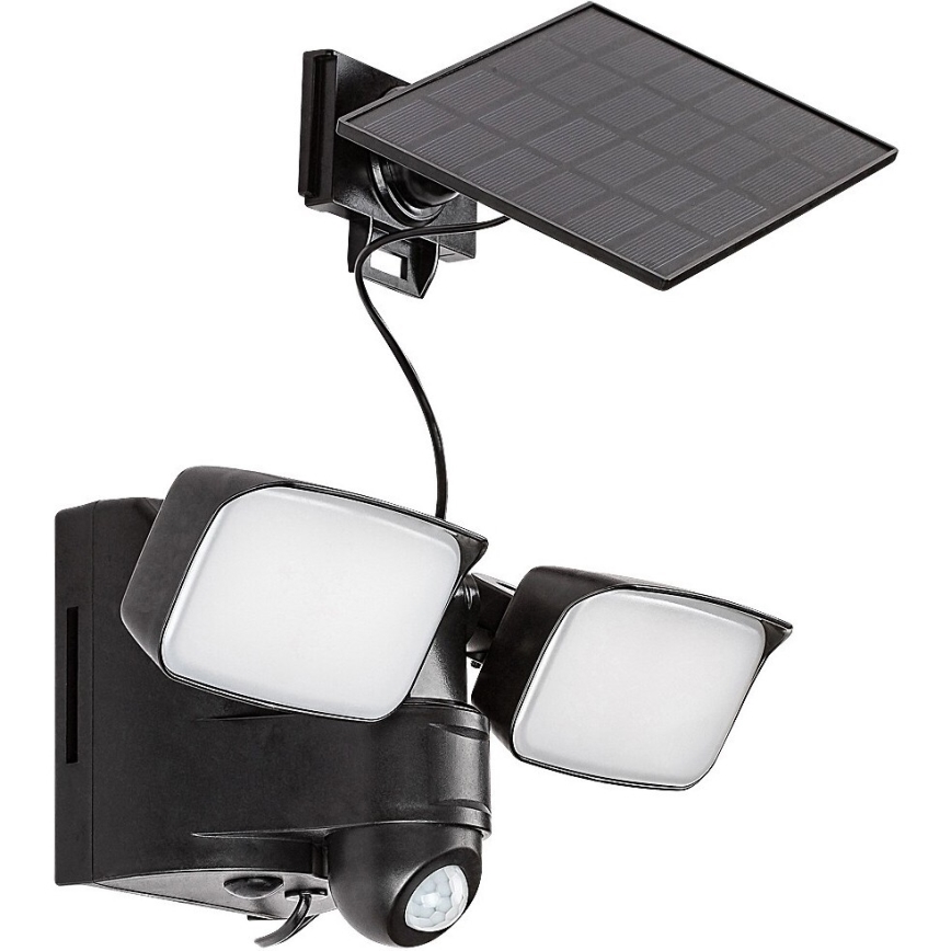 Rabalux - LED Saules enerģijas elastīga sienas lampa ar sensoru un ārējo paneli 2xLED/5W/3,7V IP54 melna
