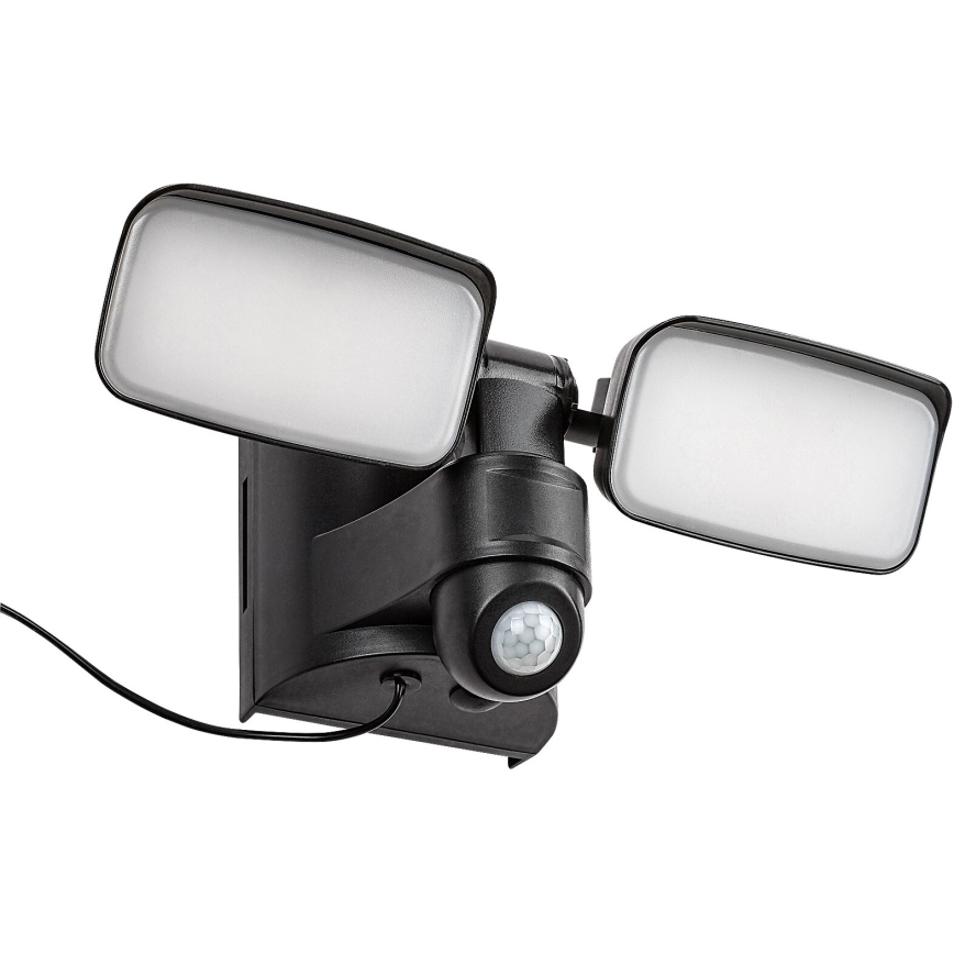 Rabalux - LED saules sienas elastīga lampa ar sensoru un ārējo paneli 2xLED/5W/3,7V IP54 melna 600 mAh