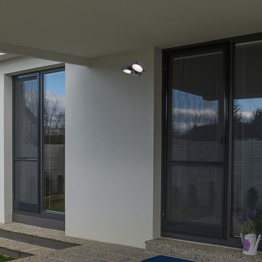Rabalux - LED Āra elastīga sienas lampa 2xLED/7W/230V IP54 antracīta