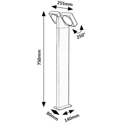 Rabalux - LED Āra lampa 2xLED/7W/230V IP54 antracīta