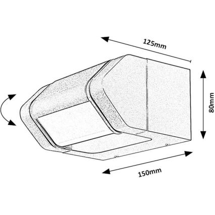 Rabalux - LED Āra elastīga sienas lampa LED/8W/230V IP54 antracīta