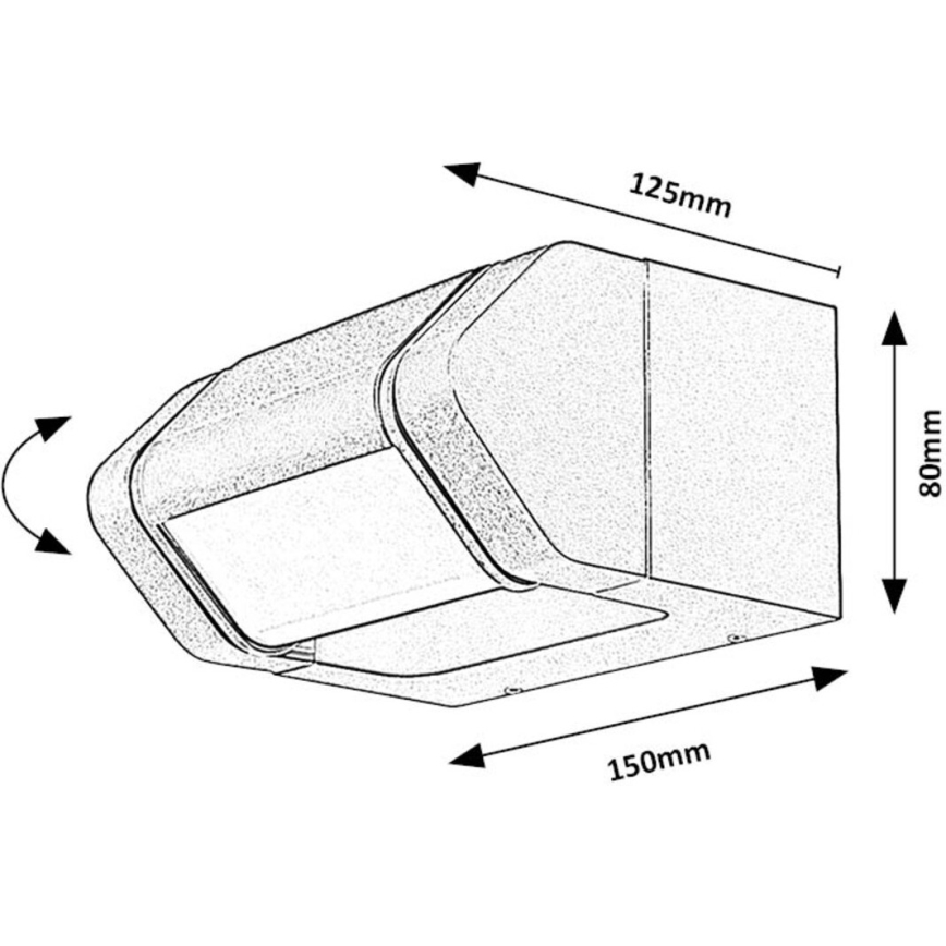 Rabalux - LED Āra elastīga sienas lampa LED/8W/230V IP54 antracīta