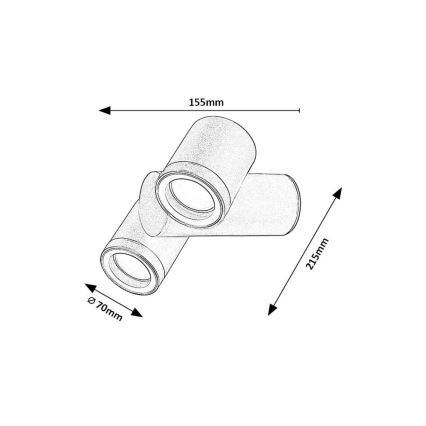 Rabalux - Āra sienas lampa 2xGU10/35W/230V IP44