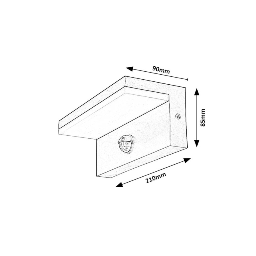 Rabalux - LED Āra sienas lampa ar sensoru LED/9W/230V 2700/4000/6500K IP54 balta