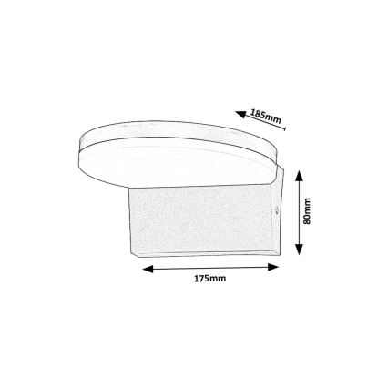 Rabalux - LED Āra sienas lampa LED/9W/230V 2700/4000/6500K IP54 melna