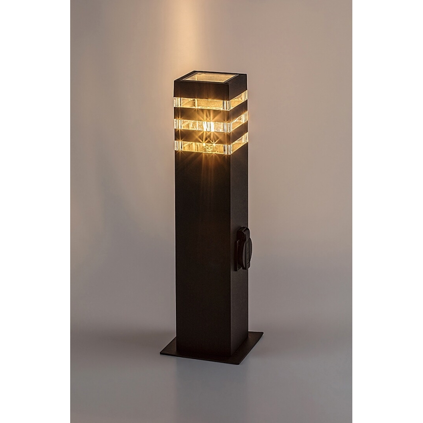 Rabalux - Āra lampa ar kontaktligzdu 1xE27/12W/230V IP44