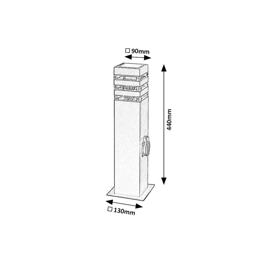 Rabalux - Āra lampa ar kontaktligzdu 1xE27/12W/230V IP44