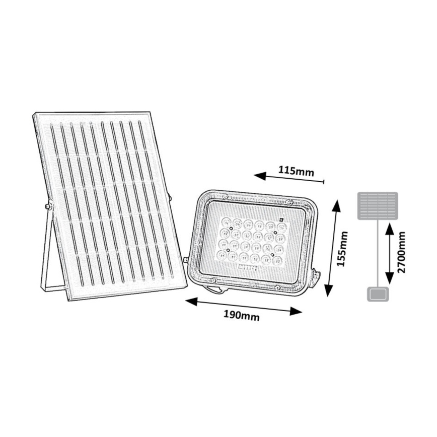 Rabalux - LED Saules enerģijas prožektors LED/6,5W/3,2V 3000/4000/6500K 1000mAh IP65