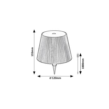 Rabalux - LED ar regulējamu spilgtumu, uzlādējams pudeļu abažūrs LED/2W/5V 2000 mAh IP44