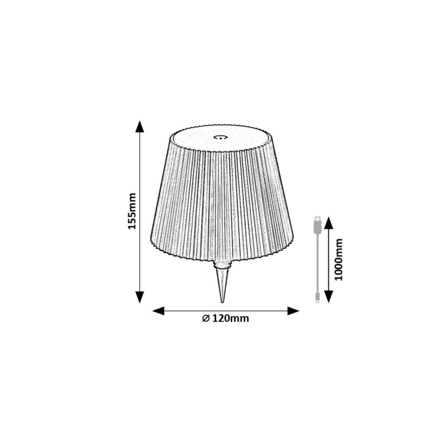 Rabalux - LED Aptumšojama uzlādējams pudele abažūrs LED/2W/5V IP44