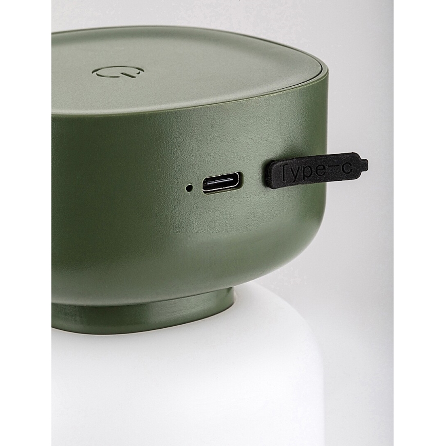 Rabalux - LED Aptumšojama āra skārienvadāma uzlādējama galda lampa LED/3W/5V IP44 zaļa