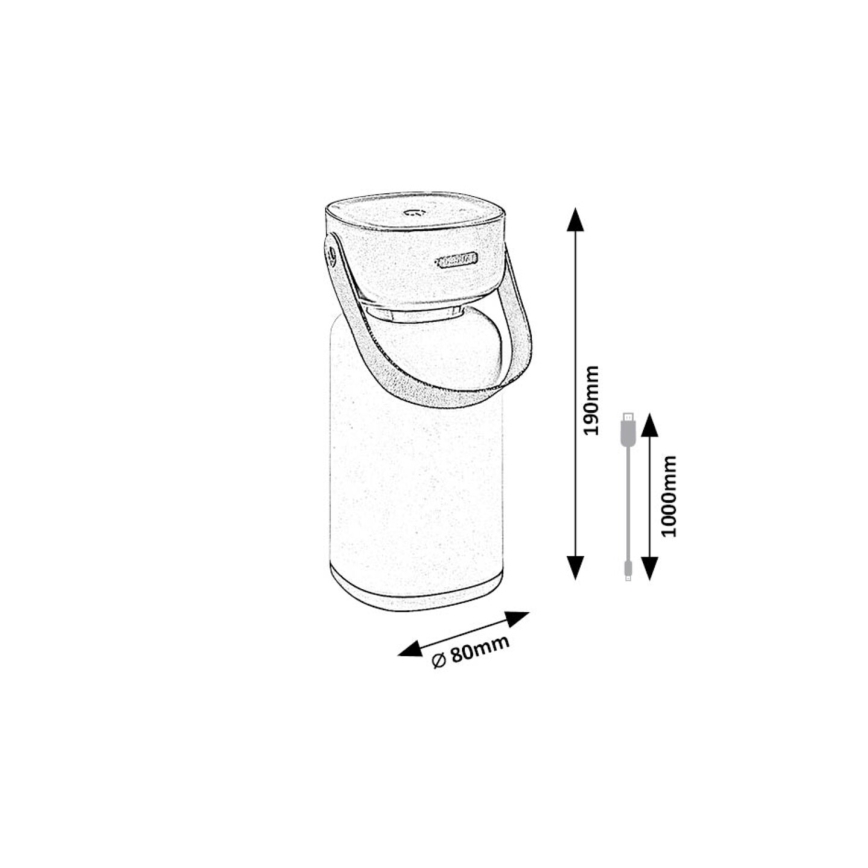 Rabalux - LED Aptumšojama āra skārienvadāma uzlādējama galda lampa LED/3W/5V IP44 zaļa