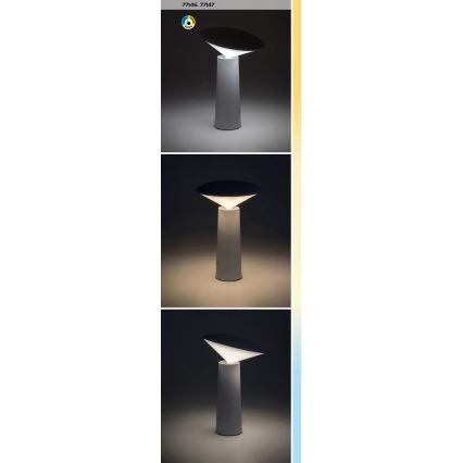 Rabalux - LED Aptumšojama uzlādējama skārienvadāma galda lampa POLPERRO LED/3W/3,7V 1200mAh melna
