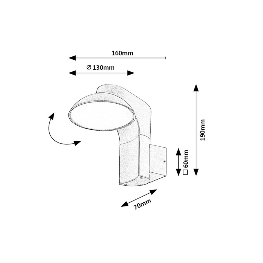 Rabalux - LED Āra sienas lampa LED/12W/230V IP54