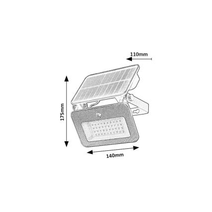 Rabalux - LED saules prožektors ar sensoru LED/6W/3,7V 3000/4000/6500K IP65 2200 mAh