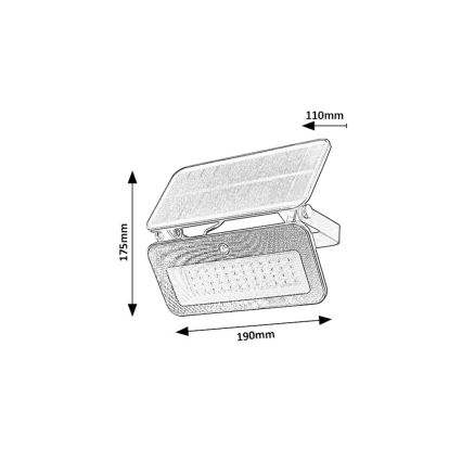 Rabalux - LED Saules enerģijas prožektors ar sensoru LED/8W/3,7V 3000/4000/6500K IP65