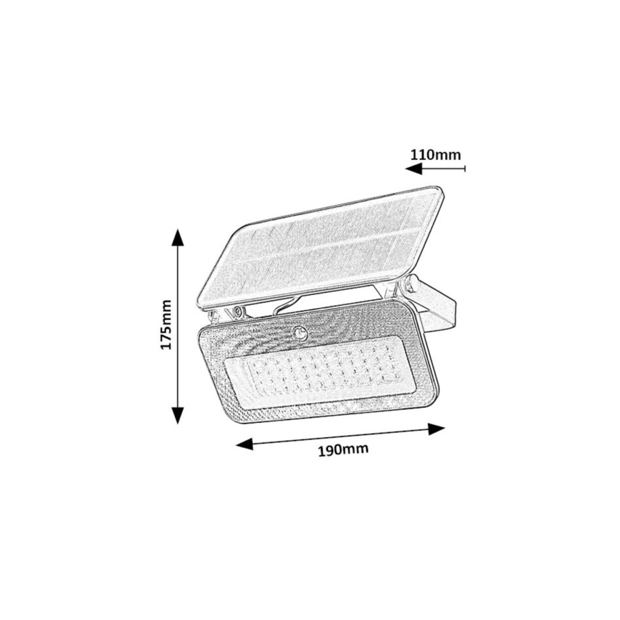 Rabalux - LED saules prožektors ar sensoru LED/8W/3,7V 3000/4000/6500K IP65 2600 mAh