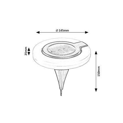 Rabalux - LED Saules enerģijas lampa LED/0,05W/1,2V IP44