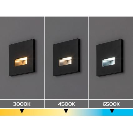 Rabalux - LED kāpņu gaismeklis LED/1W/230V 3000/4500/6500K melns