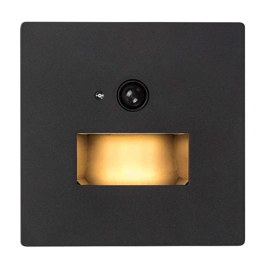 Rabalux - LED kāpņu gaismeklis ar kustības un krēslas sensoru LED/1W/230V 3000/4500/6500K melns