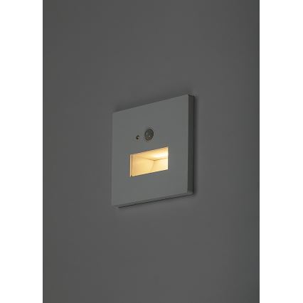 Rabalux - LED kāpņu gaismeklis ar kustības un krēslas sensoru LED/1W/230V 3000/4500/6500K balts