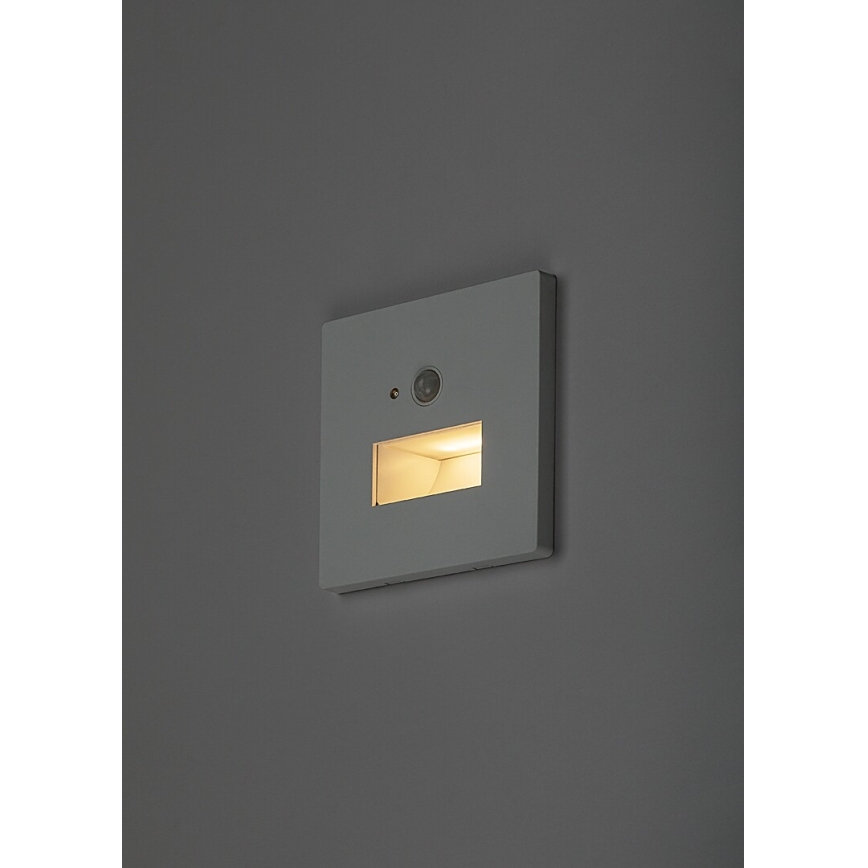 Rabalux - LED kāpņu gaismeklis ar kustības un krēslas sensoru LED/1W/230V 3000/4500/6500K balts